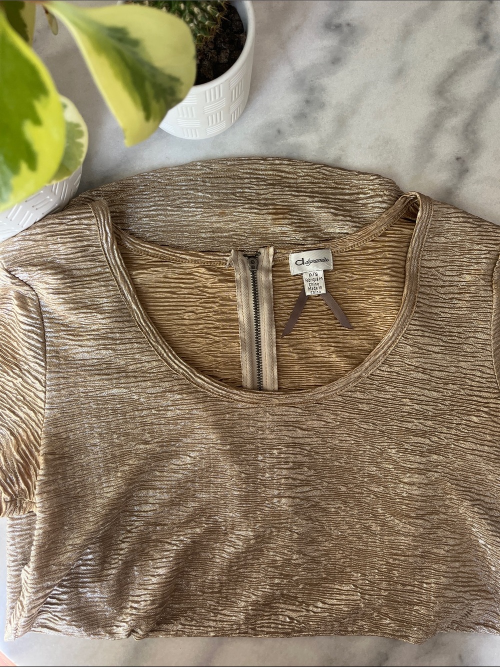 Dynamite Gold Shimmer Women's Top
